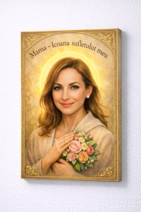 Icoană modernă pe canvas pentru Mama „Mama – Icoana sufletului meu”