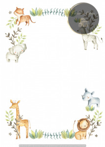 Invitație Botez B445 - Cerc cu Animale de Safari