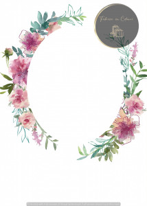 Invitație Botez B495 - Coroniță Florală în Formă de Semilună