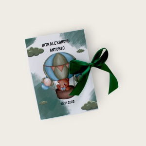 Invitație Botez "Fundiță Verde"