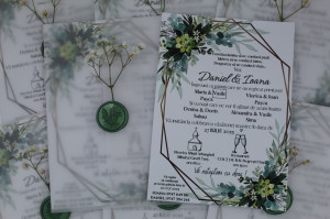 Invitație nuntă Cu sigiliu verde zmarald - Img 2
