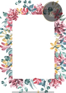 Invitație nuntă florală colorată cu fundal alb