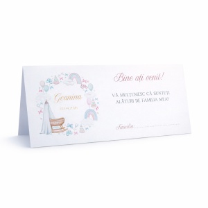 Plic pentru bani botez fetiță personalizat cu curcubeu | Plic pentru dar elegant