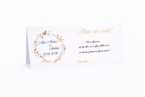 Plic pentru bani nuntă cu coroniță aurie elegantă – plic de bani/dar premium personalizat