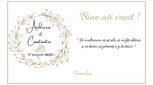 Plic de bani/dar pentru nunta elegant auriu cu design floral premium