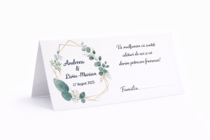 Plic pentru bani nuntă verde eucalipt | Plic de bani personalizat