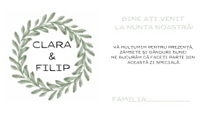 Plic pentru bani nuntă verde rustic cu coroniță de frunze – plic de bani/dar minimalist personalizat - Img 2