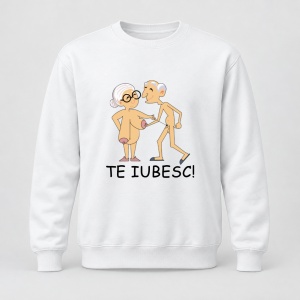 Pulover personalizat Amuzanta pentru pensionari, te iubesc
