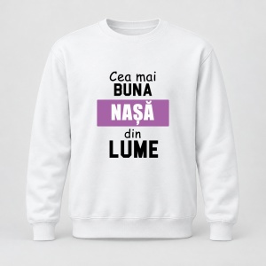 Pulover personalizat Cea mai buna nasa din lume ,mov
