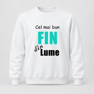 Pulover personalizat Cel mai bun fin din lume, model albastru deschis