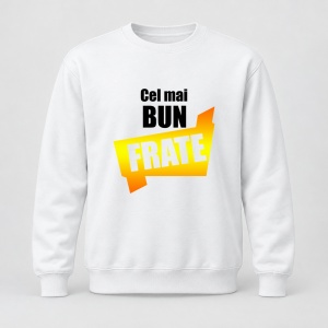 Pulover personalizat Cel mai bun frate, model portocaliu