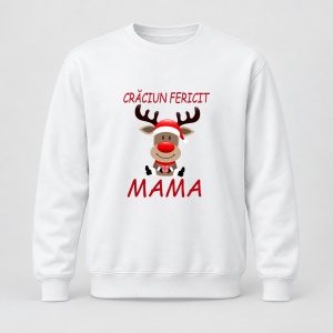 Pulover personalizat Craciun fericit mama, model ren