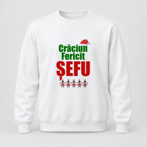 Pulover personalizat Craciun fericit sefu, model 1