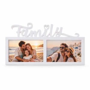 Ramă foto colaj Family cu rame orizontale, alb – 2 fotografii incluse