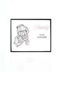 Ramă foto personalizată Family cu nume și dată – cadou familie