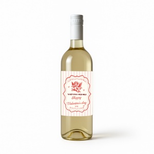 Sticlă de vin personalizată cu mesaj de dragoste, alb, roșu sau roze