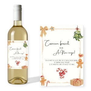 Sticlă Personalizată Crăciun „Crăciun Fericit & An Nou Magic” – Cadou Elegant și Festiv