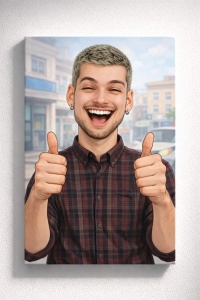 Tablou Canvas Caricatură Simplă Personalizată – Portret Modern din Fotografie