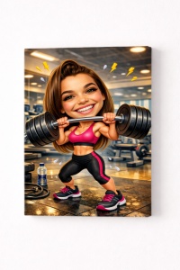 Tablou canvas personalizat caricatură Gym Lover Caricatură Fitness