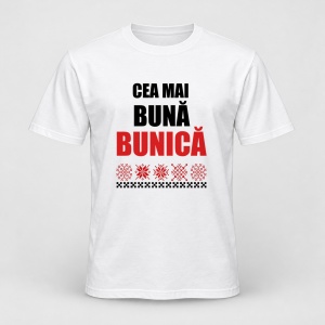 Tricou personalizat Cea mai buna bunica, model rosu