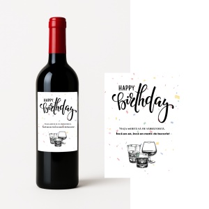 Un cadou simplu, elegant și plin de emoție! Vin personalizat „Happy Birthday”, perfect pentru orice aniversare. Personalizezi numele și mesajul și îl transformi într-o surpriză memorabilă.