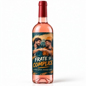 Vin roze personalizat – Frate și complice | Cu poză
