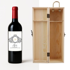 Vin roșu personalizat 50 ani – Cadou aniversar elegant cu etichetă premium