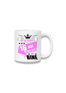 Cană ceramică 380 ml – Mi-au trebuit 16 ani să arăt atât de bine – roz