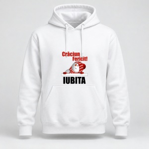 Hanorac personalizat Craciun fericit iubita, model 1