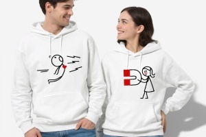 Hanorace personalizate pentru cupluri „Atracție” – Valentine’s Day