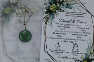 Invitație nuntă Cu sigiliu verde zmarald - Img 3