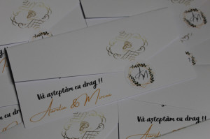 Invitație nuntă cu sticker personalizat - Img 1