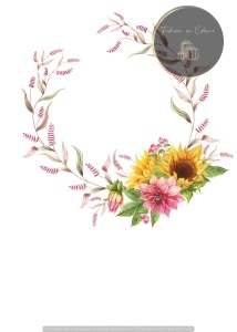 Invitație nuntă florală cu floarea-soarelui