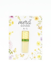 Mărturie Ciocolată Merci cu Design Floral Pastel