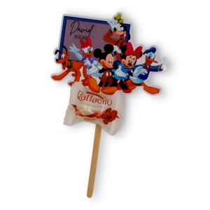Mărturie de Botez Mickey Mouse și Prietenii – Model Personalizat cu Bomboană Raffaello