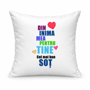 Pernă personalizată Din inima mea pentru tine, cel mai bun sot