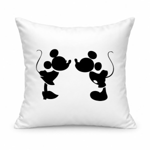 Pernă personalizată Silueta de disney mickey y minnie mickey mouse minnie mouse épica mickey silueta dibujo beso amor