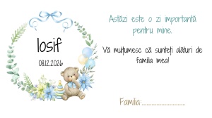 Plic pentru bani botez baietel cu ursulet si baloane pastel, ideal pentru dar elegant