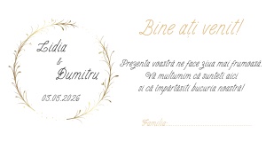 Plic de bani/dar pentru nunta cu design auriu elegant si stil minimalist premium
