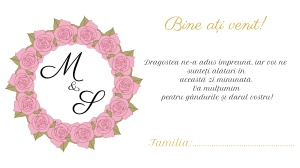 Plic pentru bani nunta cu coroana de trandafiri si design romantic