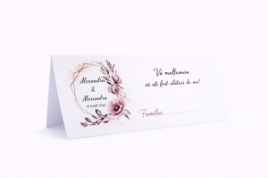 Plic pentru bani nuntă floral roz elegant – model romantic personalizat