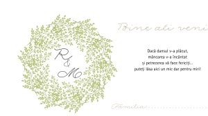 Plic pentru bani nuntă verde floral elegant cu inițiale – plic de bani/dar personalizat natural - Img 2