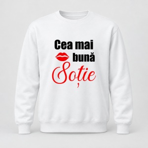 Pulover personalizat Cea mai buna sotie, rosu