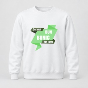 Pulover personalizat Cel mai bun bunic din lume, model verde