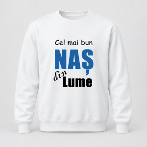 Pulover personalizat Cel mai bun nas din lume, model albastru