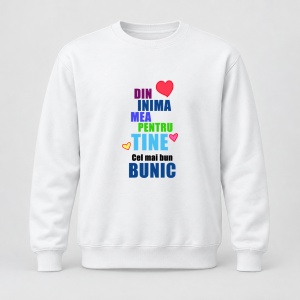 Pulover personalizat Din inima mea pentru tine, cel mai bun bunic