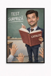 Ramă Foto Caricatură Amuzantă Profesor – Portret Personalizat din Fotografie