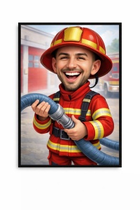 Ramă Foto Caricatură Polițistă – Tablou Caricatură Amuzantă Personalizată, Cadou pentru Ea (Copy 1)