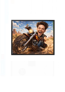 Ramă foto personalizată motociclist – cadou pentru bărbat pasionat de moto cu poză și mesaj