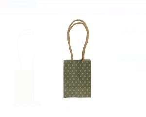 Sacosa Cadou Kraft XXS Verde Olive cu Buline Aurii - Img 2